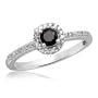 14k White Gold Black Diamond Ring (1/3 cttw), Size 8