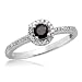 14k White Gold Black Diamond Ring (1/3 cttw), Size 8