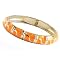 S-Bar Enamel Bangle Bracelet - Salmon