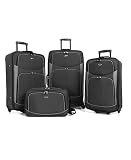 Pierre Cardin Belmont 4-Pc Spinner Luggage Set BLACK