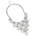 Vintage Silver Tone Oblong Slice Metal Square Pieces Pendant Necklace