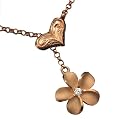 925 Silver Heart Clip Plumeria Anklet Hawaiian Jewelry