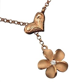 925 Silver Heart Clip Plumeria Anklet Hawaiian Jewelry