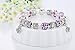 Dazzle Flash Purple Murano Glass Bead Silver Plated Charm Bracelet-BCP051