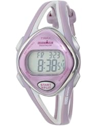 Timex Womens T5K027 Ironman Sleek 50-Lap Pink/Silver-Tone Resin Strap Watch