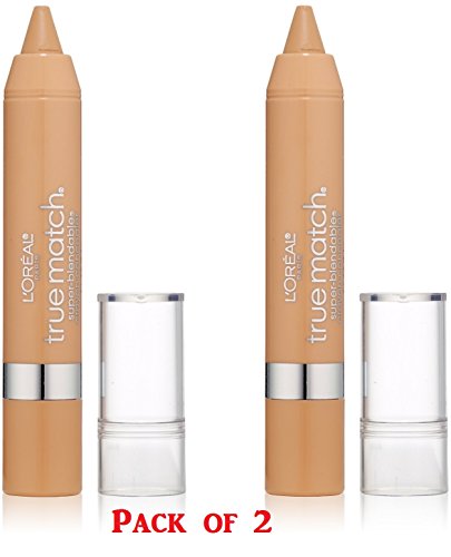 L'Oreal Paris True Match Super-Blendable Crayon Concealer, Light/Medium Neutral 0.10 oz (Pack of 2)