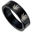 Black Stainless Steel Band with Marijuana Leaf Design Sizes 8-13 Black Stainless Steel Band with Marijuana Leaf Design Sizes 8-13
