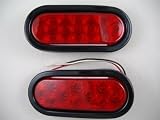 Red LED Oval Trailer Truck Stop Turn Brake Tail Lights