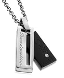 【ノーブランド品】ステンレス ジュエリー LOVE-U ペアネックレス(メンズ ブラック)