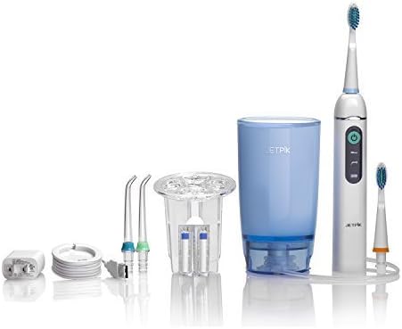 Jetpik JP200 Home-Rechargeable Electric Dental Flosser Oral Irrigator with Pulsating Floss-Water Jet Pik Power and Sonic Toothbrush by Jetpik China