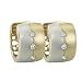 3 Diamond 0.14 ct. Bezel Set Huggie Earrings in 14K Two Tone Gold