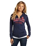 MLB Women's Boston Red Sox Real Flava Long Sleeve Full Zip Hoodie (Athletic Navy Heather, Large)