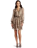 aryn K Women's Long Sleeve Snake Print Dress