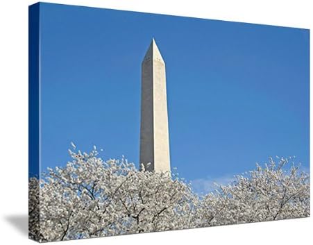 WASHINGTON MONUMENT AT CHERRY BLOSSOMS TIME gallery-wrapped giclee canvas print / canvas art - from the Ambassador Eckert "Images of Our World" collection