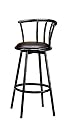 Set of 2 Satin Black Finish Metal Swivel Bar Stool