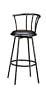 Black Color Finish Swivel Bar Stool (Set of 2)