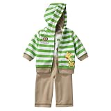 Newborn Boys' JUST ONE YOU Made by Carters &Acirc;&reg; 3pc White/Green/Khaki Animal Cardigan Set 9M