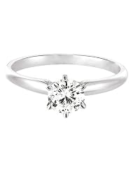 Certified Platinum Round Solitaire Diamond Engagement Ring (2 Cttw, G-H Color,... by
