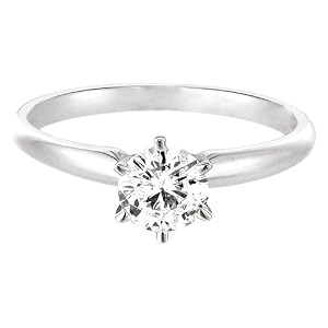 Certified Platinum Round Solitaire Diamond Engagement Ring (2 ct, G-H Color, VS2 Clarity), Size 7