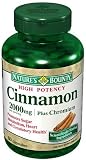 Nature's Bounty High Potency Cinnamon 2000 Plus Chromium Dietary Supplement Capsules 60 capsules