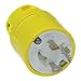 Woodhead 2675 Super-Safeway Plug, Industrial Duty, Locking Blade, 3 Phase, 3 Poles, 4 Wires, NEMA L15-20 Configuration, Rubber, Yellow, 20A Current, 250V Voltage