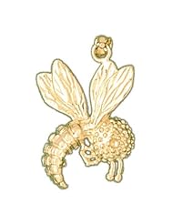 Dazzlers Solid 14k Gold Bee Charm Pendant Available in three colors from jewelsberry (weights: 3.9 grams only)