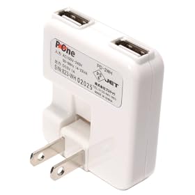 �v���e�b�N P-2WAY USB2���AC�A�_�v�^�[ PD-2WH �z���C�g �yiPhone 3G,3GS,4/iPod nano 5G/iPod�e��/�Q�[���@/�g�сz