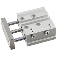 SMC MGP Series Aluminum Air Cylinder with Guide Rod Plate, Ball Bushing Bearing, Compact, Double Acting, Switch Ready, Cushioned