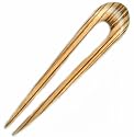 Baerreis Original Design Hair Fork "Rosebud" Style Natural Exotic African Zebrawood Wood