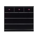 アルファタカバ かっこいい女性チェストシリーズ タバサチェスト 100cm幅4段 ブラック(ハートパープル)