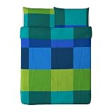 Ikea Designer Comforter / Duvet Set with 2 Pillowcases, Full/queen, 100% Cotton, Blue