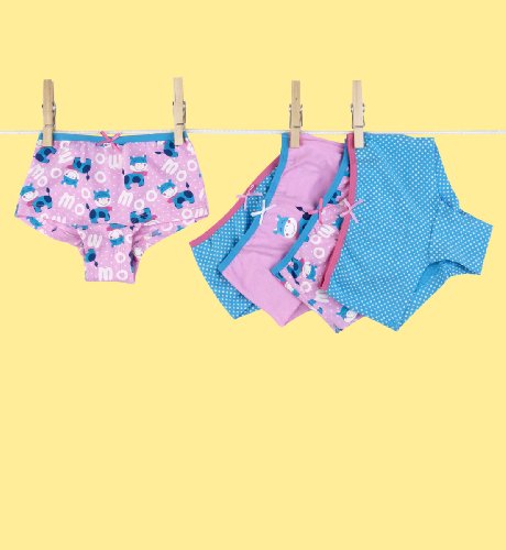 5 Younger Girls Moo Cow Print Shorts