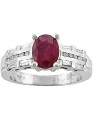14K White Gold Ruby and Diamond Ring -- LIFETIME WARRANTY