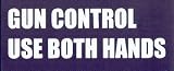 GUN CONTROL, USE BOTH HANDS This is a vinyl window letters decal, the size is 4.0 X 12.5. These are sold as a package of one decal and is available as a positive image which is applied to the outside surface of the window. This Vinyl Decal is available in the following sizes; 2.5 x 8.0, 4.0 x 12.5, 5.0 x 16.5, 6.5 x 20.5, and 8.0 x 25.0. To view all sizes available and other similar items search NObama. gun control use both 1.5w
