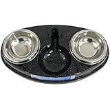 MOLOR Cat Buffet - Cat Food And Watering Dish - Black