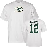 Aaron Rodgers Green Bay Packers NFL Name and Number Tee by Reebok, White