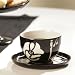 Sagaform Flora Cup with Saucer, Black, Set of Two