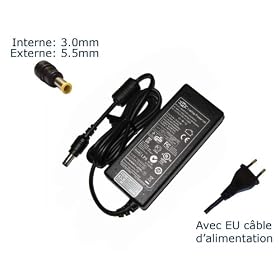 AC Adaptateur secteur pour�Samsung NC10-KAY2DE NC10-KB02DE NC10-KB03DE NC10-KB04DE NC10-KB04SE�chargeur ordinateur portable, adaptateur, alimentation "Laptop Power (TM)" de marque (avec garantie 12 mois et c�ble d'alimentation europ�en)