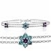 White Gold Multi-Color Semi Precious Stone Bracelet
