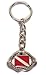 Innovative Great White Shark Jaw Keychain with Scuba Diving Diver Down Flag