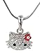 Small Kitty 1/2" Crystal Pendant and Necklace title=