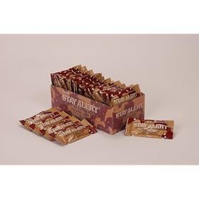 STAY ALERT Military Caffeine Energy Gum - CINNAMON - CASE (288 packs, 5 pieces per pack) - 100 mg Caffeine per piece