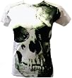 BIG SKULL WHITE WOMENS BABYDOLL TEE
