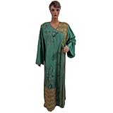 HandEmbroideredRobeLongSleeveCottonCaftanResortWearBundiBlueLongDressXl