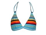 Quiksilver Raisins Double String Striped Triangle Swim Top L