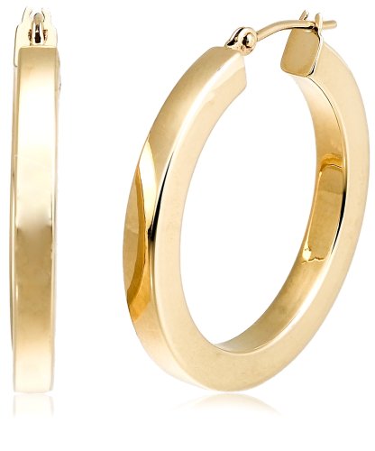14k Yellow Gold 25mm Tube Hoop Earrings