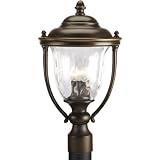 Progress Lighting P5484 108 3 Light Large Post Lantern with Classic Roof Lines and Unique Cast Yoke Straps In Water Glass Urn Shades, Oil Rubbed Bronze 416%2BlnclEUL. SL160 Progress Lighting P5484 108 3 Light Large Post Lantern with Classic Roof Lines and Unique Cast Yoke Straps In Water Glass Urn Shades, Oil Rubbed Bronze