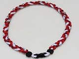Titanium Baseball Necklace 20 Inch Red and White