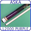 Aska Pool Cue L2000 Purple with Black Hard Cue Case