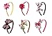 Bundle Monster 6pc Cute Handmade Grosgrain Ribbon Bows Girl Hair Headbands - Assorted Mix Lot Set
